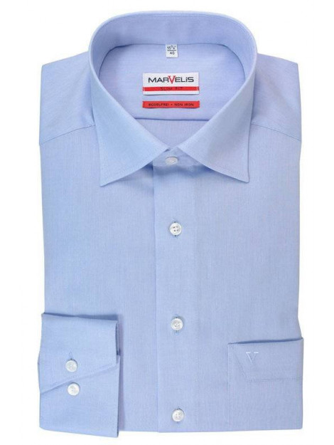 Marvelis Strijkvrij overhemd modern fit uni licht (4704-64-11n) Marvelis strijkvrij overhemd modern fit uni licht blauw (4704-64-11N) large