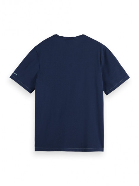 Scotch & Soda T-shirt logo-artwork jersey blauw (169075 0004) Scotch & Soda T-shirt Logo-Artwork Jersey Navy Blauw (169075 - 0004) large