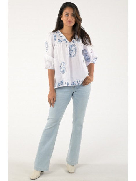 Smashed Lemon Blouse driekwart mouw wit large