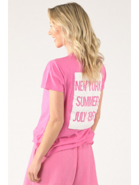 Penn & Ink T-shirt korte mouw roze large