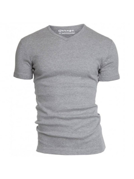 Garage T-shirt 1-pack semi body fit v-hals mel. (0302n) Garage T-shirt 1-pack Semi Body Fit V-hals Grijs Mel. (0302N) large