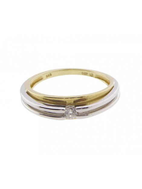 Atelier Christian Bicolor gouden ring met solitair briljant 8940AC large