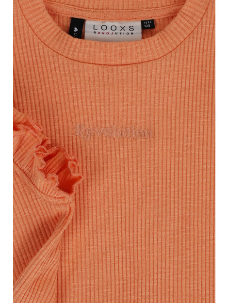 Looxs Revolution Rib jersey turtle top abricot voor meisjes in de kleur 2312-5457-276 large