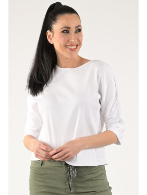 Sani Blu T-shirt driekwart mouw wit large