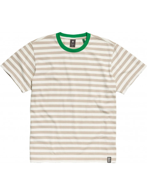 G-Star Essential stripe loose tee beige & green D22810-D281-G002 large