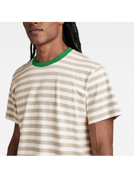 G-Star Essential stripe loose tee beige & green D22810-D281-G002 large