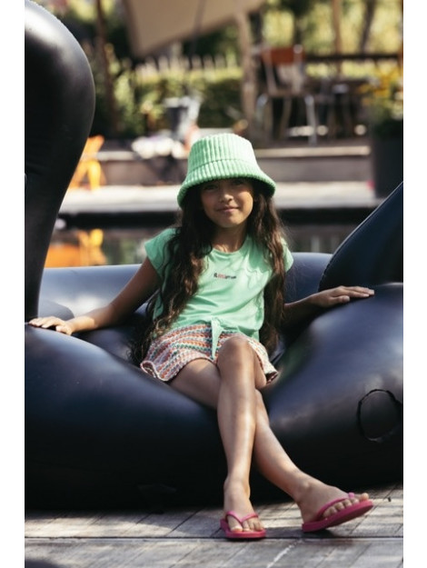 Looxs Revolution Viscose knoop t-shirt green voor meisjes in de kleur 2313-5498-299 large Looxs Revolution Viscose knoop t-shirt green voor meisjes in de kleur 2313-5498-299 large
