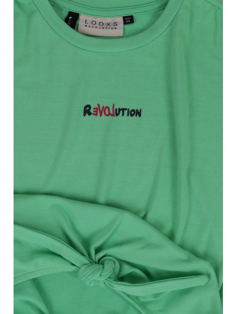 Looxs Revolution Viscose knoop t-shirt green voor meisjes in de kleur 2313-5498-299 large Looxs Revolution Viscose knoop t-shirt green voor meisjes in de kleur 2313-5498-299 large