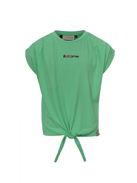 Looxs Revolution Viscose knoop t-shirt green voor meisjes in de kleur 2313-5498-299 large Looxs Revolution Viscose knoop t-shirt green voor meisjes in de kleur 2313-5498-299 large