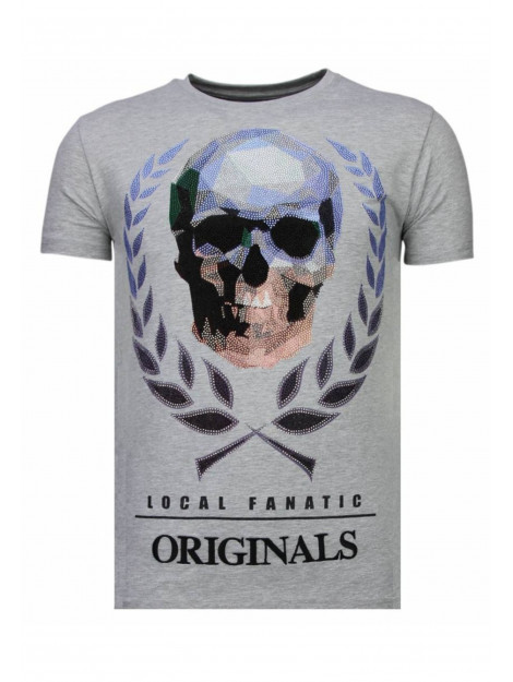 Local Fanatic Skull originals rhinestone t-shirt 13-6224G large
