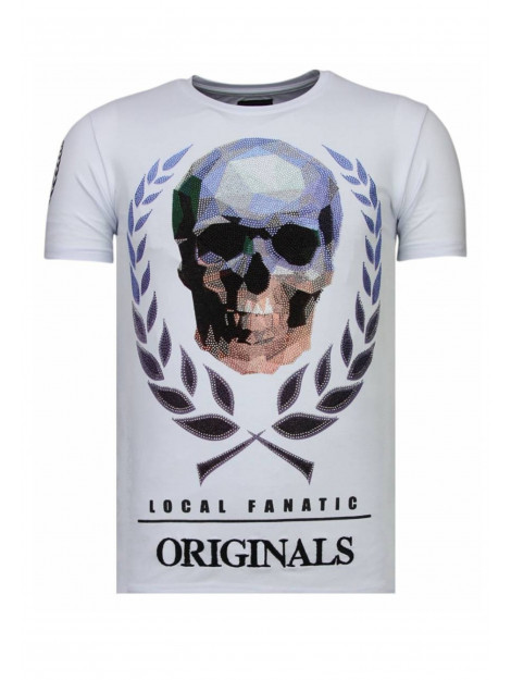 Local Fanatic Skull originals rhinestone t-shirt 13-6224W large