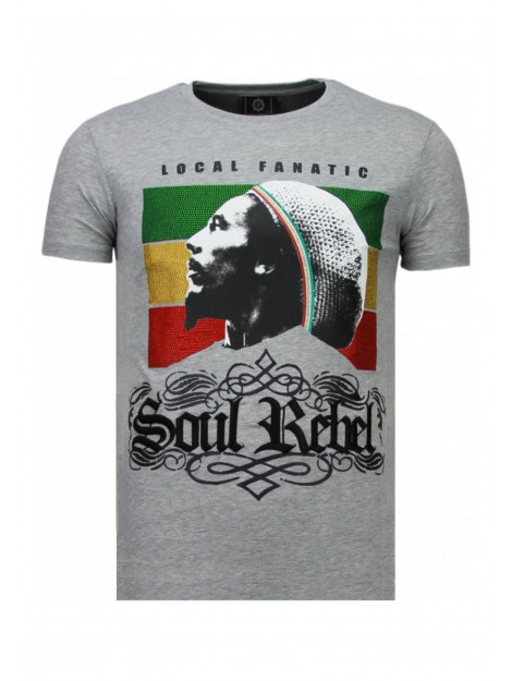 Local Fanatic Soul rebel bob rhinestone t-shirt 5778G large