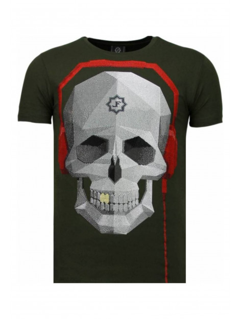 Local Fanatic Skull bring the beat rhinestone t-shirt 5779G large