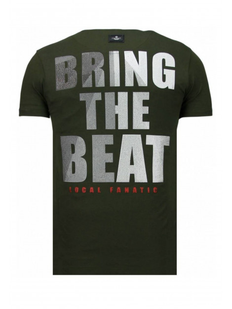 Local Fanatic Skull bring the beat rhinestone t-shirt 5779G large