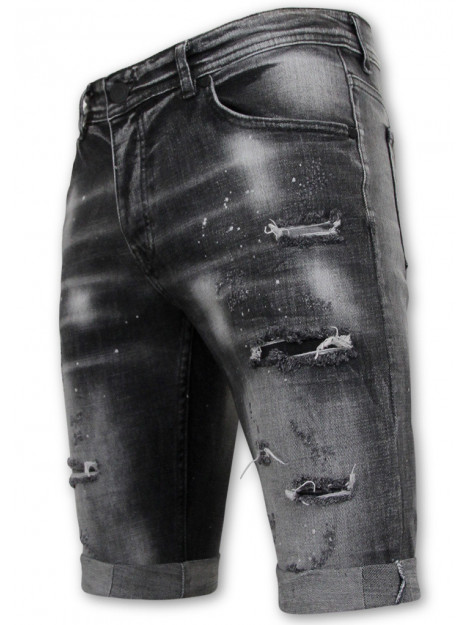 Local Fanatic Distressed short stonewash slim fit LF-SHRT-1087 large