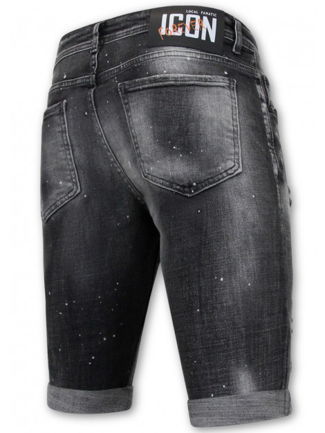 Local Fanatic Distressed short stonewash slim fit LF-SHRT-1087 large