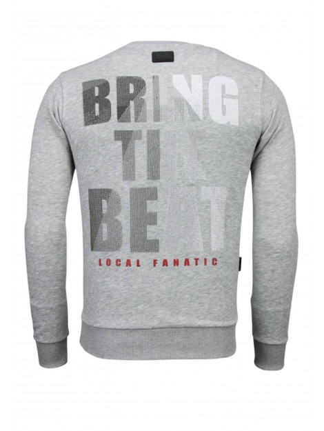 Local Fanatic Skull beat rhinestone sweater 5916G large