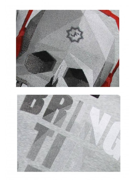 Local Fanatic Skull beat rhinestone sweater 5916G large