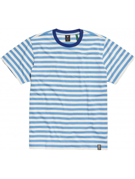 G-Star Essential stripe loose r tee ecru & falcon blue D22810-D281-G012 large