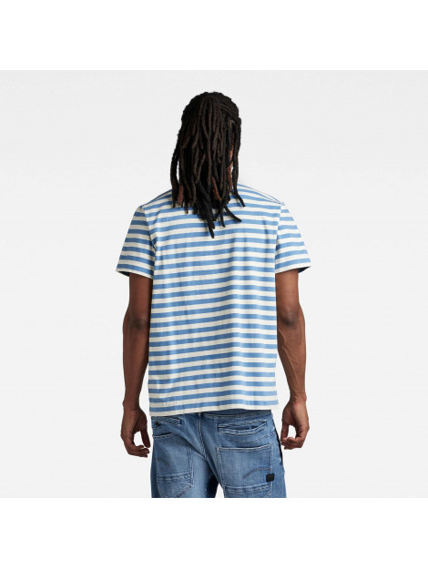 G-Star Essential stripe loose r tee ecru & falcon blue D22810-D281-G012 large