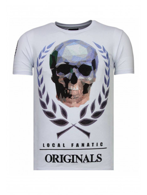 Local Fanatic Skull originals rhinestone t-shirt 13-6224W large
