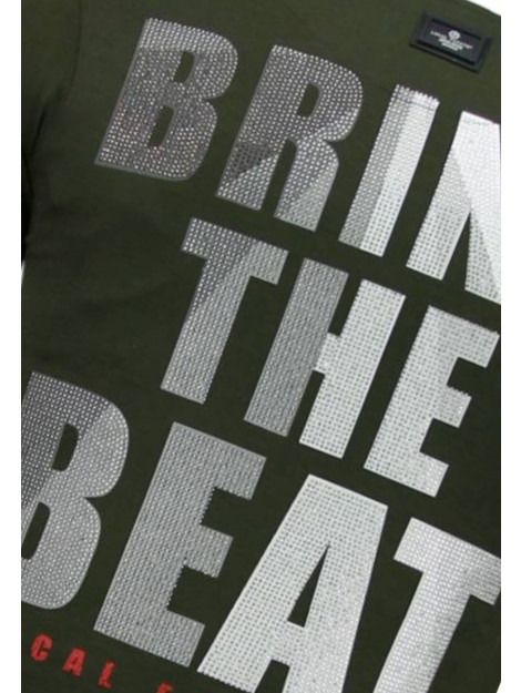 Local Fanatic Skull bring the beat rhinestone t-shirt 5779G large