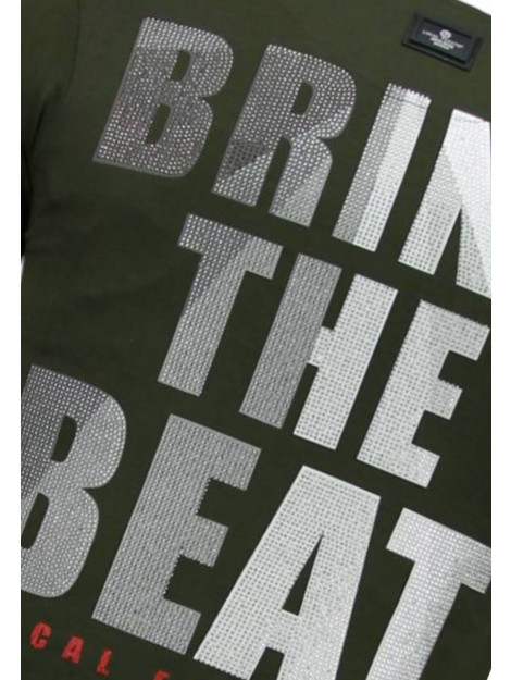 Local Fanatic Skull bring the beat rhinestone t-shirt 5779G large