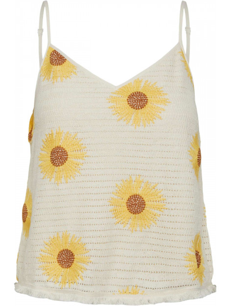 Y.A.S Sunflower strap top fest birch/w. embroidery 26030280-214151001 large