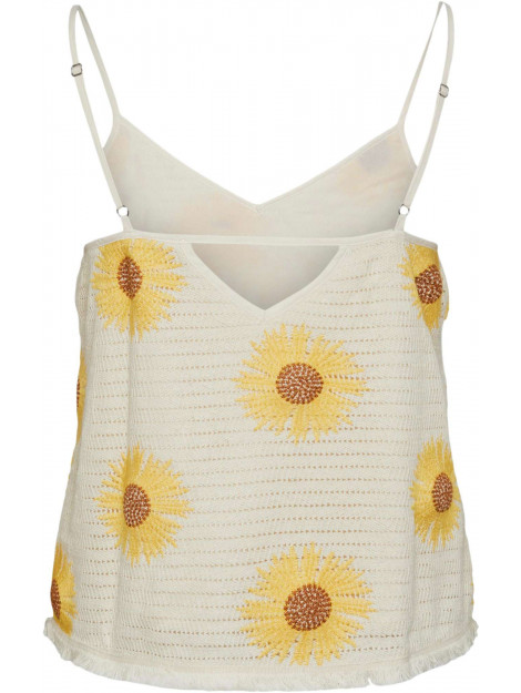 Y.A.S Sunflower strap top fest birch/w. embroidery 26030280-214151001 large