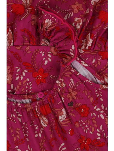 Looxs Revolution Viscose zomerjurk fuchsia floral little & me voor meisjes in de kleur 2312-7856-994 large