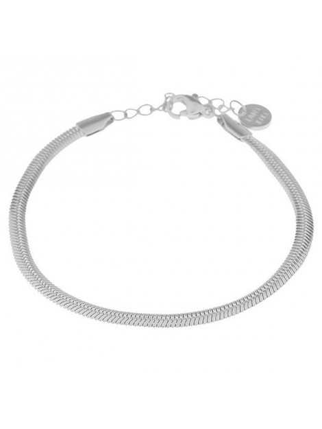 Label Kiki Armband smooth snake silver Smooth snake - silver large