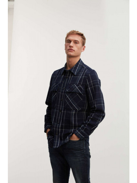 Denham State overshirt ic dark blue check 01-23-07-40-041-32 large