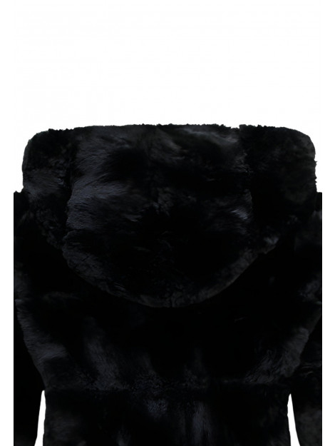 Gentile Bellini Korte faux fur jas met rits en capuchon 606 large
