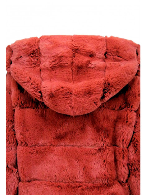 Gentile Bellini Faux fur jas met capuchon bordeaux 610 large