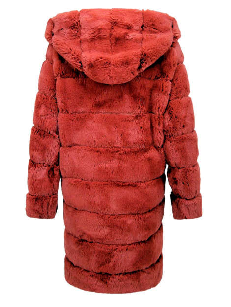 Gentile Bellini Faux fur jas met capuchon bordeaux 610 large