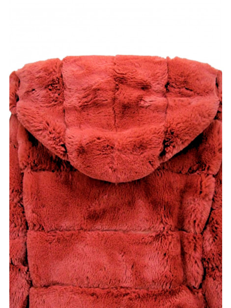 Gentile Bellini Faux fur jas met capuchon bordeaux 610 large