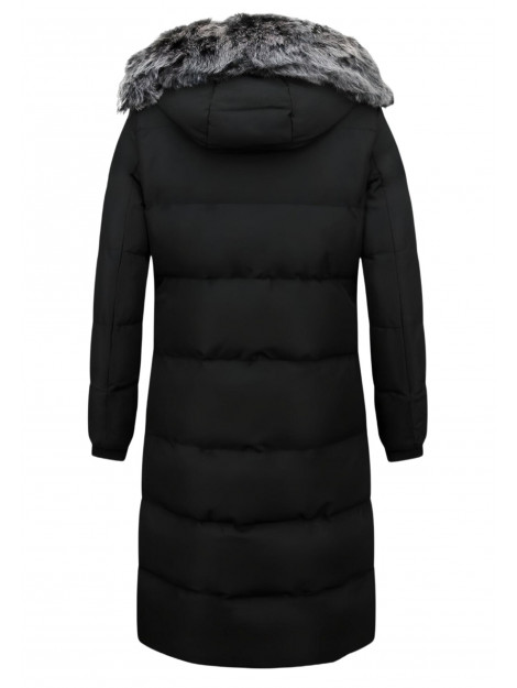 Matogla Extra lange winterjas met kunst bontkraag 8606Z large