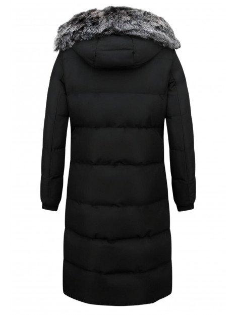 Matogla Extra lange winterjas met kunst bontkraag 8606Z large