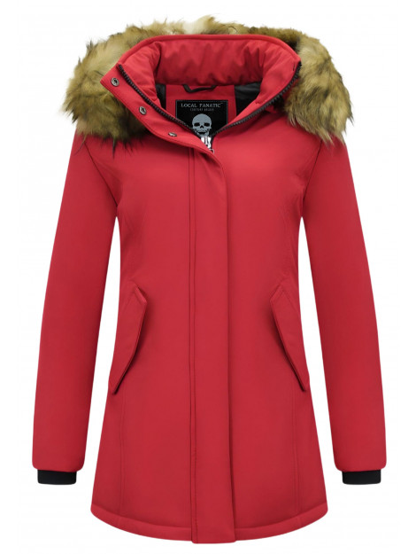 Matogla Winterjas met imitatie bontkraag slim fit 0681RD-FAUX large