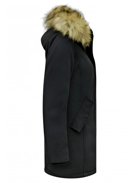 Matogla Winterjas met imitatie bontkraag slim fit 0681-FAUX large