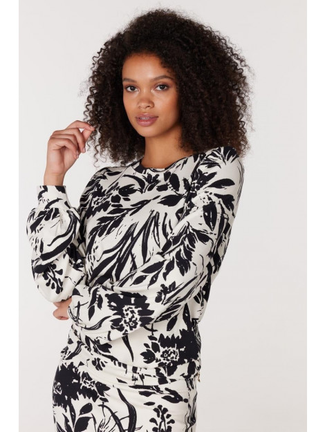 JANSEN AMSTERDAM Hvf198 top flower print winter white black hvf198 large