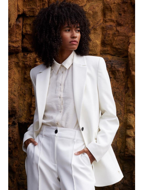 JANSEN AMSTERDAM Wq238 woven blazer with long sleeve winter white wq238 large