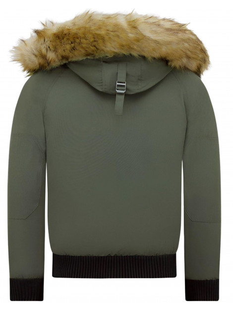 Enos Korte winterjas met faux bontkraag PI-7005 & 8821-FAUX large