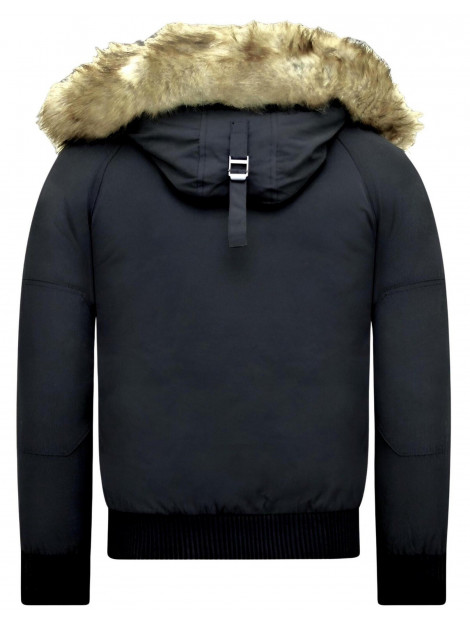 Enos Korte winterjas met faux bontkraag PI-7005Z & 8821Z -FAUX large