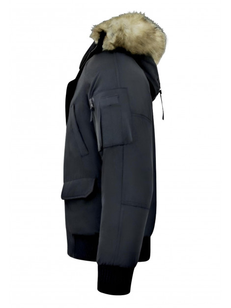 Enos Korte winterjas met faux bontkraag PI-7005Z & 8821Z -FAUX large