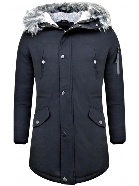 Enos Lange winterjas met faux bontkraag CA-7105Z large