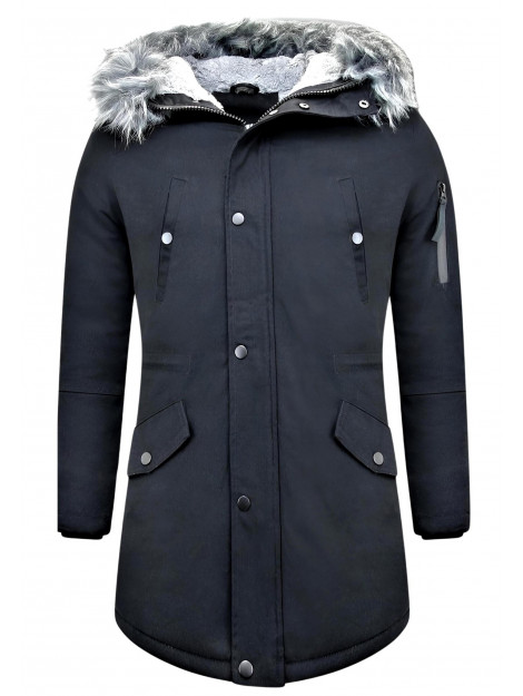 Enos Lange winterjas met faux bontkraag CA-7105Z large