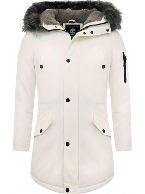 Enos Lange winterjas met nep bontkraag CA-7105W large