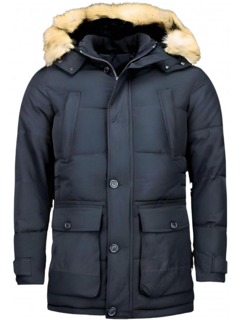 Enos Lange winterjas met bontkraag PI-8667Z large