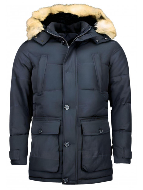 Enos Lange winterjas met bontkraag PI-8667Z large